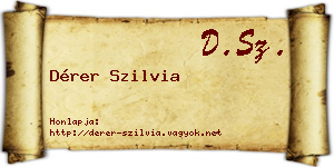 Dérer Szilvia névjegykártya
